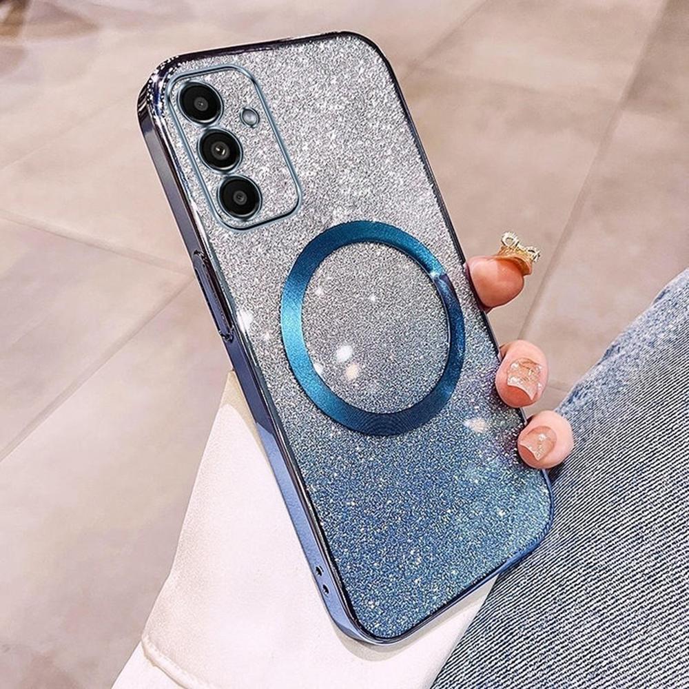 For Samsung Galaxy S25 Magnetic Case Electroplated Gradient Glitter TPU Phone Cover