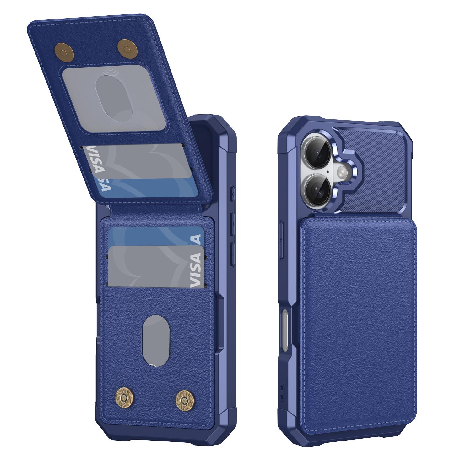 

For iPhone 17 Case with Card Slot Kickstand PU Leather + TPU Phone Cover