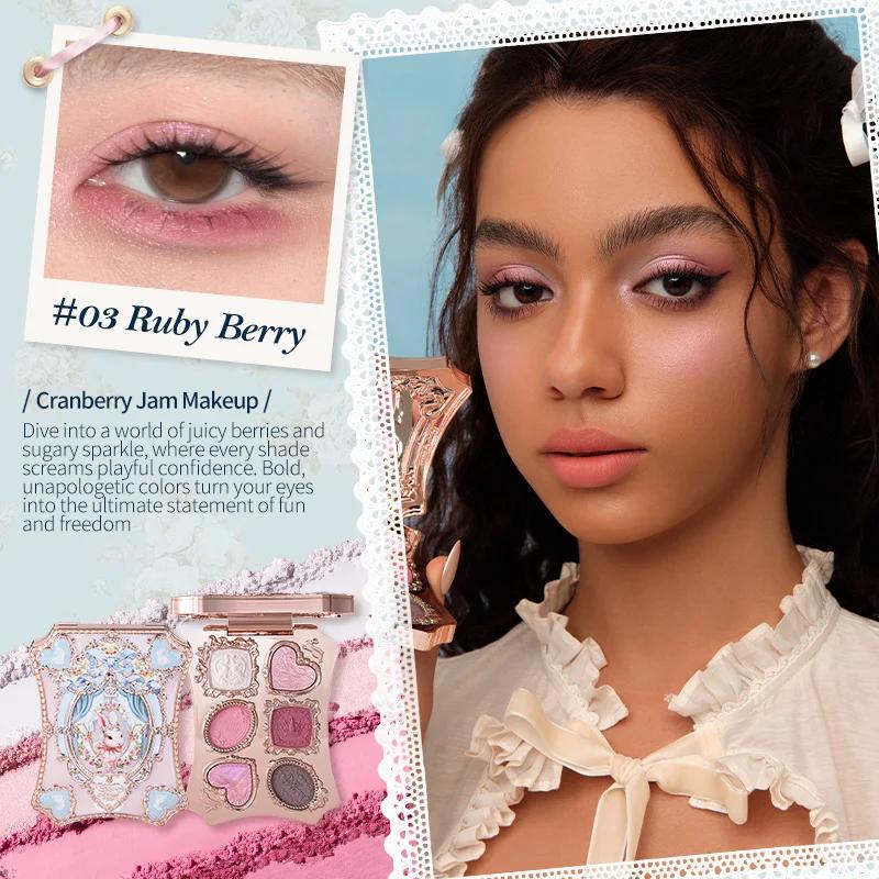 Flower Knows Bunny Garden Collection 6-Color Makeup Palette 03 Ruby Berry