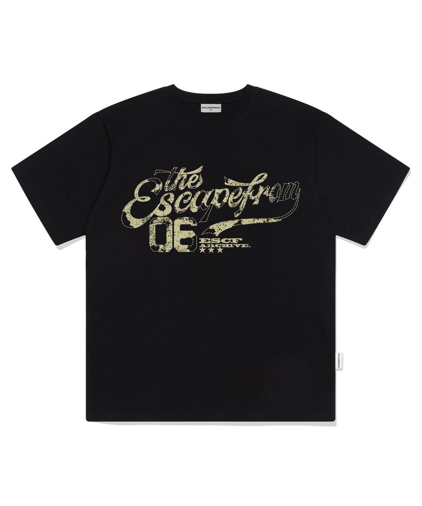 ESCAPEFROM Escf Archive Print Oversized Short Sleeve T-Shirt Black
