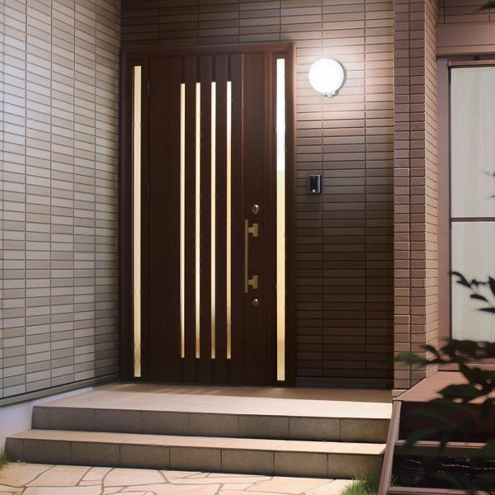 Iris Ohyama LED Porch Light with Motion Sensor, Round, Daylight White, 520lm (IRBR5N-CIPLS-MSBS)