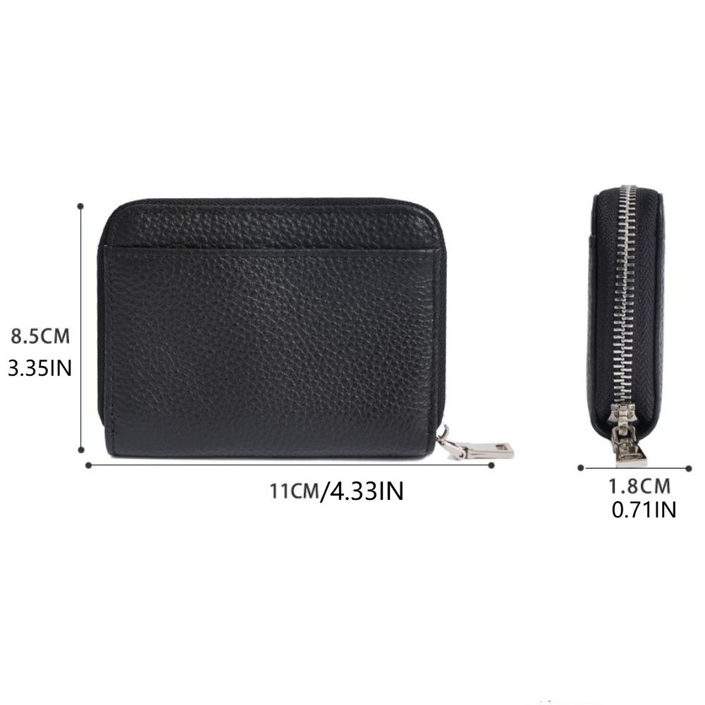 Genuine Leather Woman Short Wallet RFID Blocking Coin Purse Portable Credit Card Holders  Gift