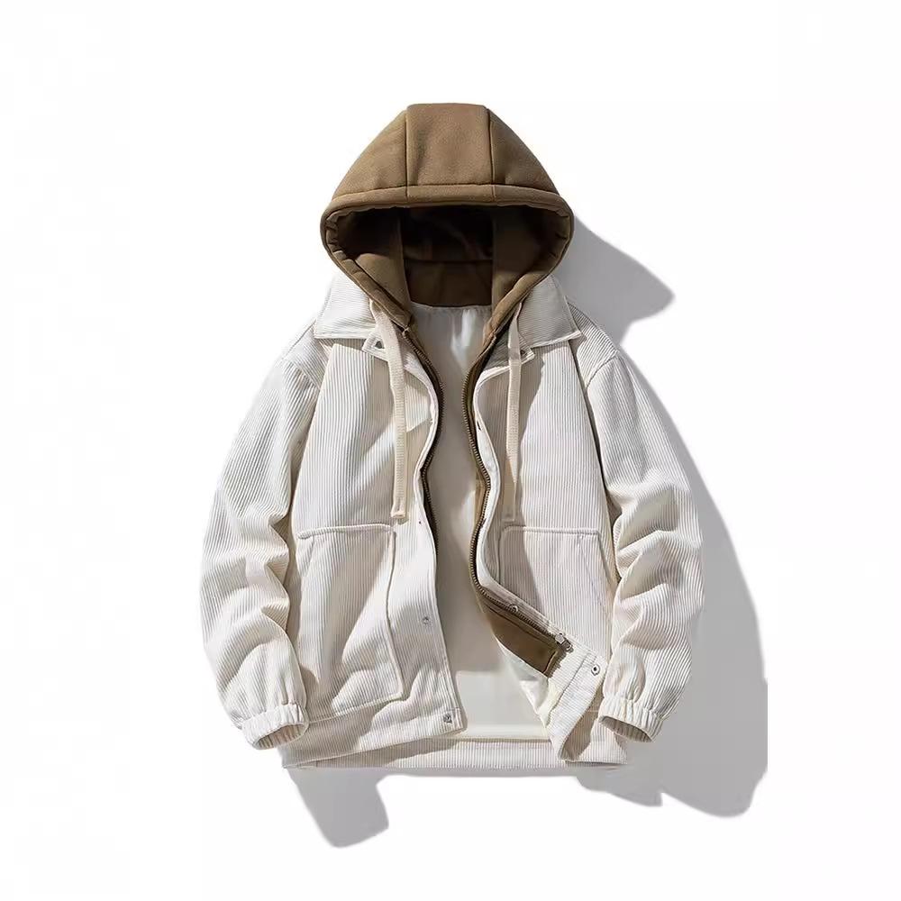 Fake Two Casual Coats Men's Spring New Large Size Loose Tooling Cotton Clothes