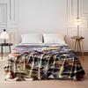 Colorful anime-style characters ensemble. Flannel blanket for bedroom, living room, sofa, and nap sofas.