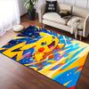 Energetic Pikachu Action Artwork Patterned carpet, suitable as a non slip play mat for the living room and bedroom sofa
