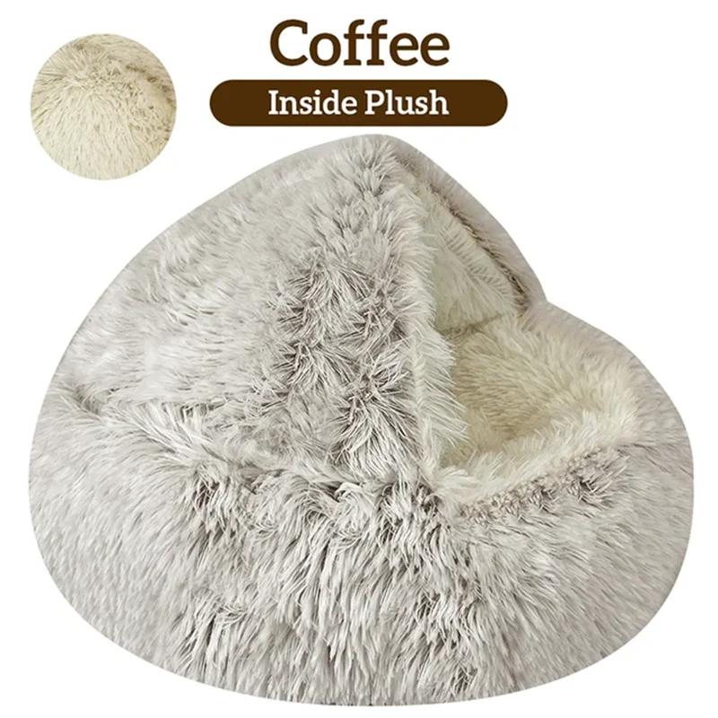Pet Bed Cat Dog Sleep Bag Cat Nest Kennel For Small Dog Cat Winter Long Plush Round Cushion Cat Dog Pet House Warm Pet Basket