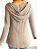 2025 Herbst/Winter Damen Kapuzen-Strickjacke - Europäischer & Amerikanischer Stil, Gerippter Einreiher Pullovermantel