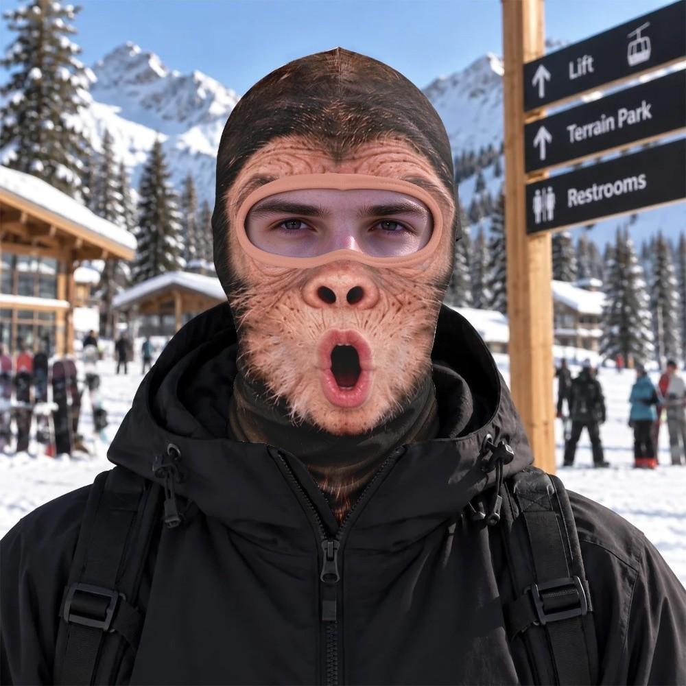 Windproof Balaclava Ski Mask 3D Printed Neck Gaiter Novelty Face Cover Skiing