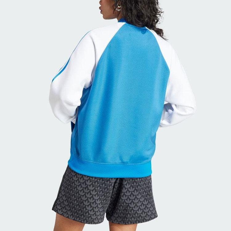 Adidas Originals Kløverblad Trefarget Fargeblokk Langermet Jakke Damejakke Blå II0718