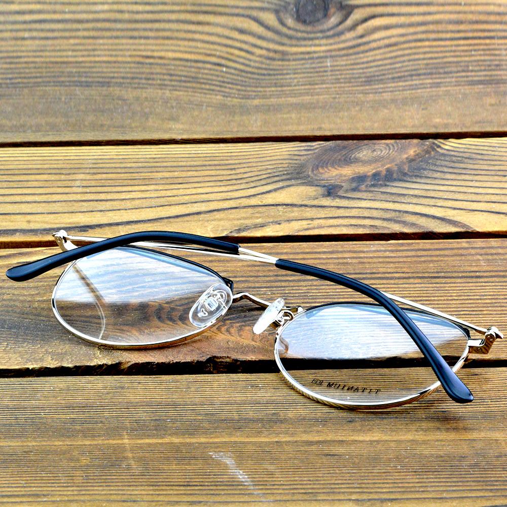 Titanium Cat Eye Optical Glasses Frame – Lightweight Metal Eyewear with Elegant Oval Design for Men and Women