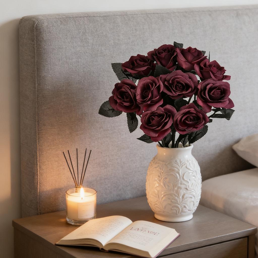 1/3Pcs Artificial Flowers Silk Rose Brial Bouquet Vase Home Room Garden Festival Wedding Decora Wreath Fake Plants Diy Gifts Box