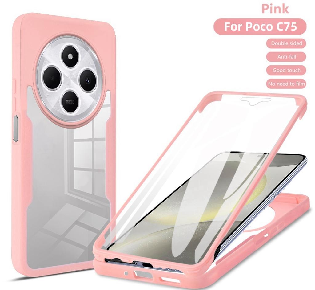 Etui Dla Xiaomi Poco C75 360 Pełna Ochrona Etui na Telefon Dla Pocco Poko Little C75 C 75 PocoC75 Przezroczyste Ekran Z Osłoną Zderzaka