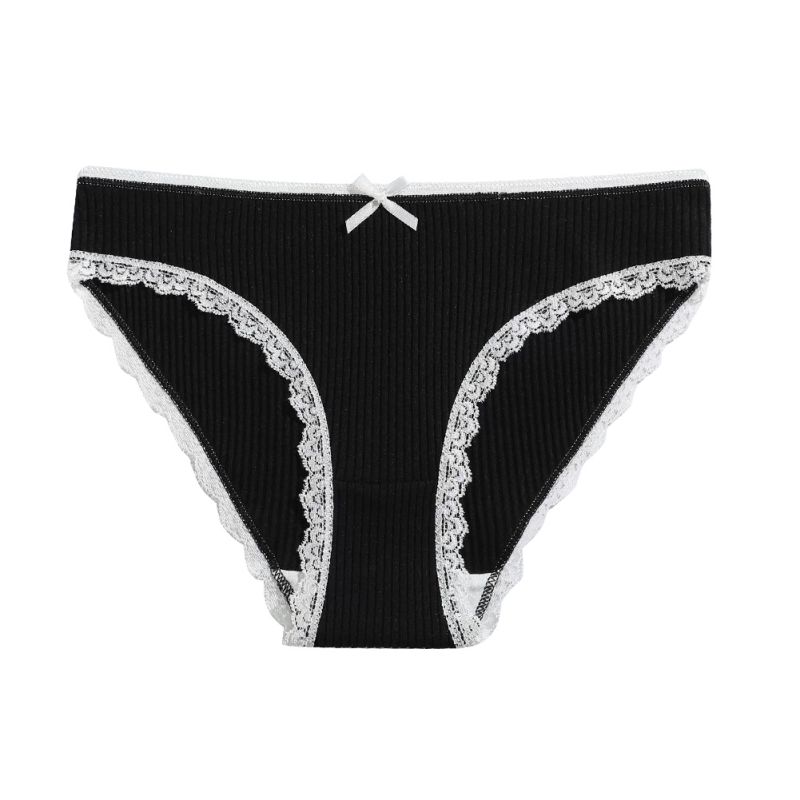 Women's Solid-Color Low-Rise Lace-Trim Panties