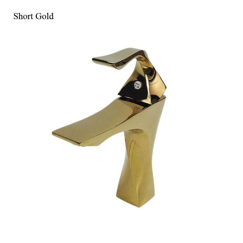Bathroom Faucet Basin Sink Golden Chrome Tap Hot Cold Water Mixer Tap Deck Mounted Bathroom Faucets Single Lever Taps