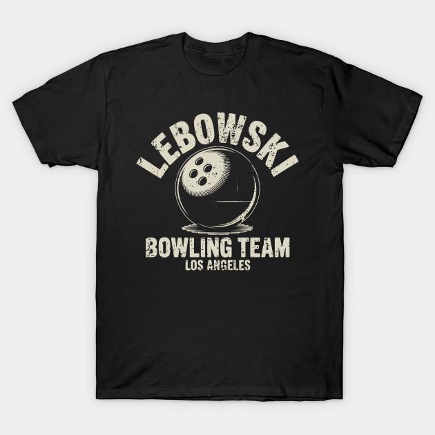 Men Black Print T-shirt The Big Lebowski Bowling Team No-Cut Transfer Paper Print Cotton Tshirt 3XL чёрный