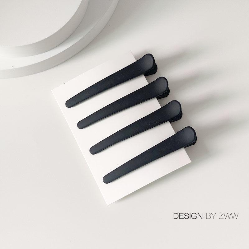 4Pcs/Set 7.8cm Barrettes Matte Solid Plastic Duckbill Hair Clips Hairpin No Trace Bangs Headwear Hair Accessories Women Girls