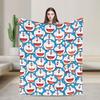 Doraemons Flannel Blanket  Soft Warm Throw Blanket for Home Decor Travel Funny Bedspread Sofa Bed Cover