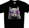 Cool Cat Galaxy Sunglasses Grumpy Cats Tee Black T-Shirt Men's Ts