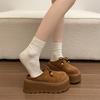 Baotou Half Slippers Women's Autumn Outside Wear All-match Inside Heightening Trifle Platform Heel-free Loafers