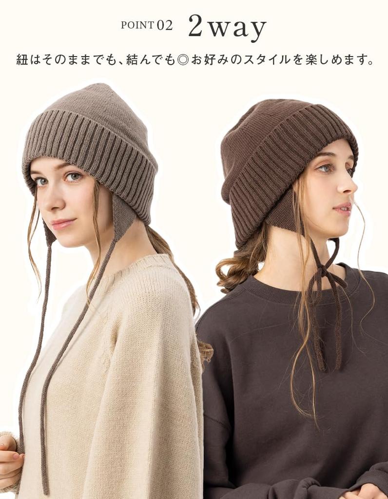 Mütze Pilot Strickmütze Lockere Größe Beanie Große Größe Ohrenschützer Kälteschutz Unisex Strickmütze Größe [Loo&c] Damen Herbst/Winter Herren [Kostenlos (56-64 cm) -