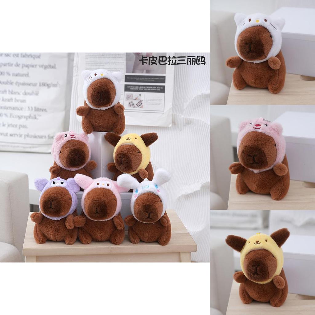 Adorable Capybara Plush Toy Bag Charm Soft Stuffed Animal Doll With Cute Design