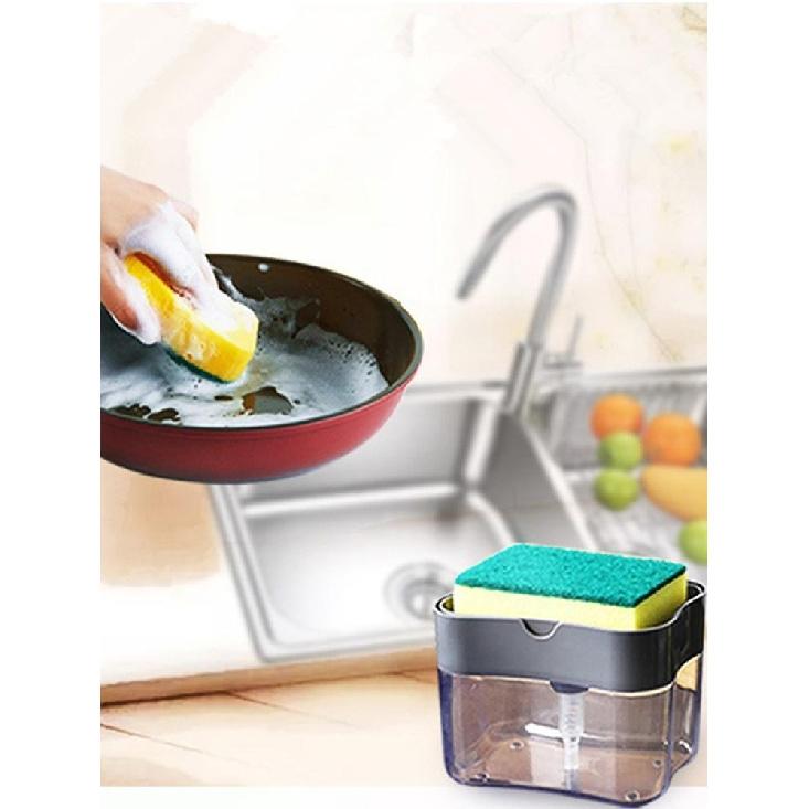 1 Set Soap Box Kitchen Automatic Dispenser Detergent And Liquid Box SpongeMakeup