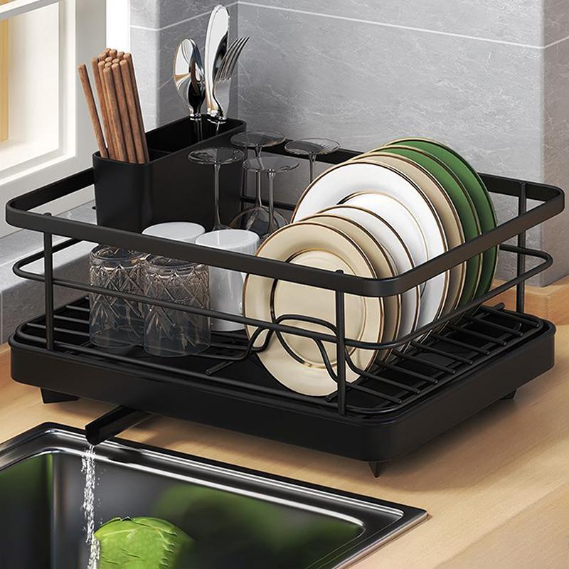 

Water Filter Bowl Basket Kitchen Dish Storage Rack Countertop Cup Dish Drainer Holder Utensil Holder Plate Organizer Drying Rack чёрный