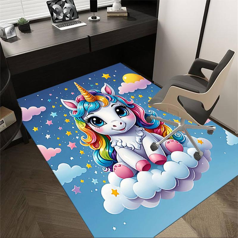 

1PC Unicorn Cloud Non-Slip Floor carpet, suitable for Office, bedroomand playrooms. It can also be used as a sofa footrest cover-T93 60cm by 90cm