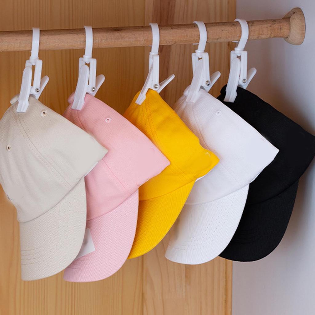 5 st Hattupphängningsklämmor Vägg Garderob Plast Svängbar Keps Gardin Hem Tvättkrokar