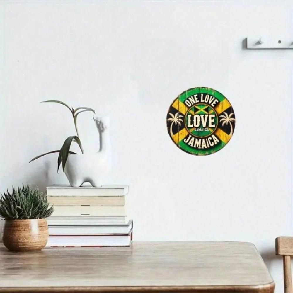 Jamaica One Love Rustic Metal Sign Bar Garden Decor