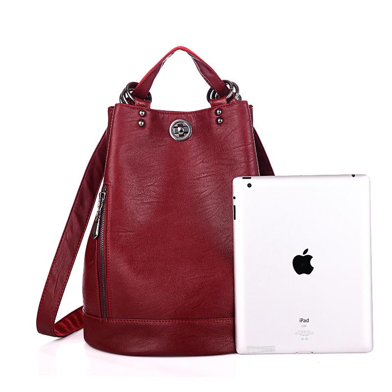 Korean Style Women's Soft Leather Backpack - Large Capacity, Versatile, for Autumn/Winter.