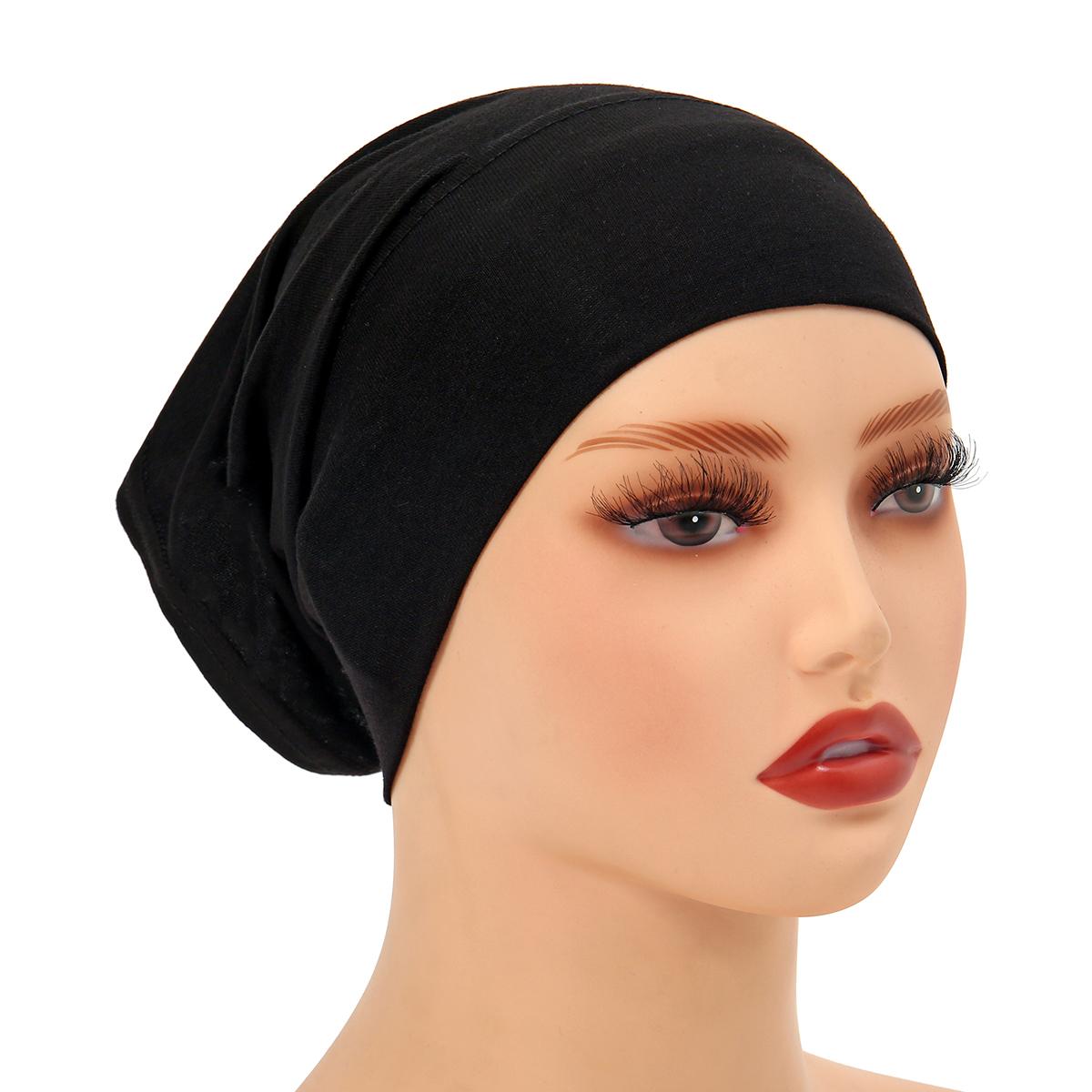 

Fashion Modal Cotton Hijab Cap Underscarf Muslim Inner Caps Elastic Jersey Bottom Hat Women Multi-color Small Hat New 16*20cm