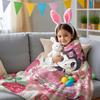 Kuromi Lightweight Cozy Flannel Blanket Cute Strawberry Cherry Heart Pattern Flannel Plush Throw for Home Bedroom Living Room