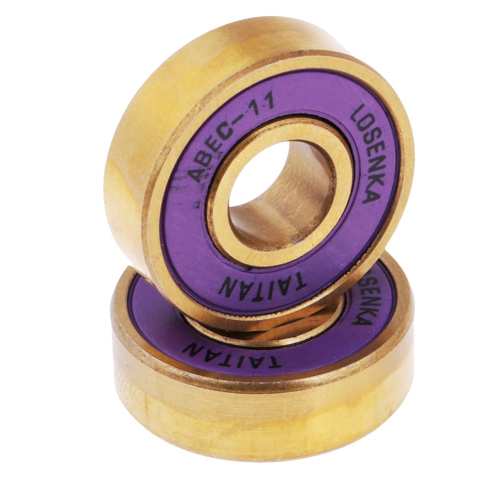Titanium Alloy Pro Skateboard Bearings High Performance Low Friction Inline Skates Compatible for Roller and Cruiser Boards