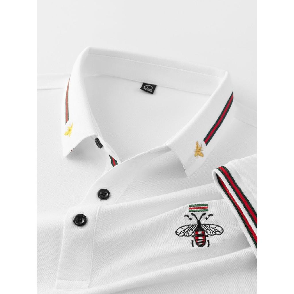 STORN Marque Design Qualité Homme POLO Col Revers Abeille Brodé Manches Courtes Nouveau T-shirt d'Été Affaires Classique Tendance Mode Vêtements pour Homme
