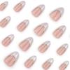 Almond Shape White Gradient 3D Nail Tips