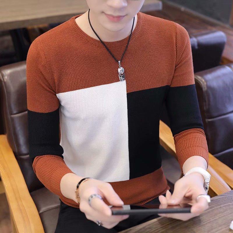 

IELGY свитер мужской с круглым вырезом корейский тонкий модный красивый одежда тонкий стиль основа 3XL коричневый