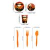 1/2set Disposable Tableware Halloween Theme Party Birthday Decorations Paper Cup Fork Knife 7/9 Inch Paper Tray Spoon Each 10pcs