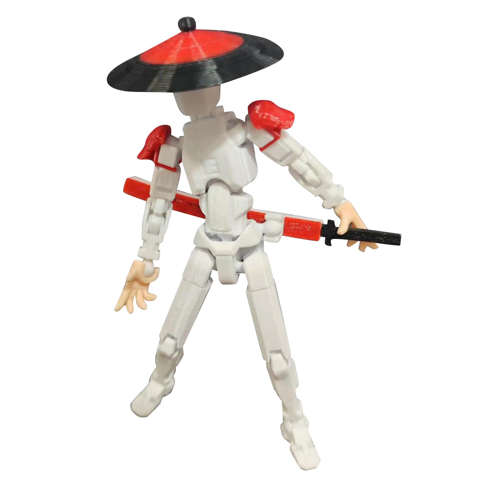 

3D-печатная подвижная игрушка, с подвижными суставами, 3D-печатная игрушка-украшение, снятие стресса, подвижная One Size белый