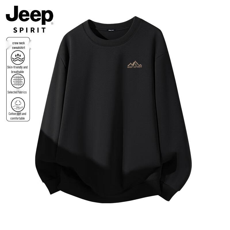 JEEP SPIRIT Men's Mountain Peak Logo Pullover Sweatshirt