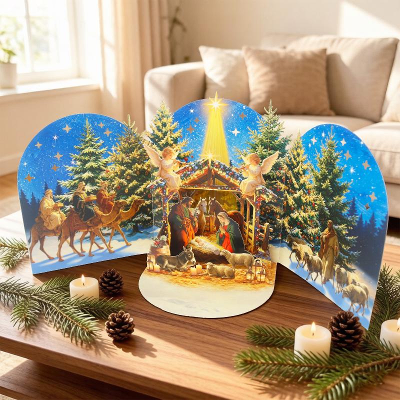 Weihnachts 3D Aufklappkarten Weihnachtsbaum Weihnachtsmann Schneemann Thema Kreatives Urlaubsgeschenk Partygeschenke Dekorationen Heim Schreibtisch Ornamente