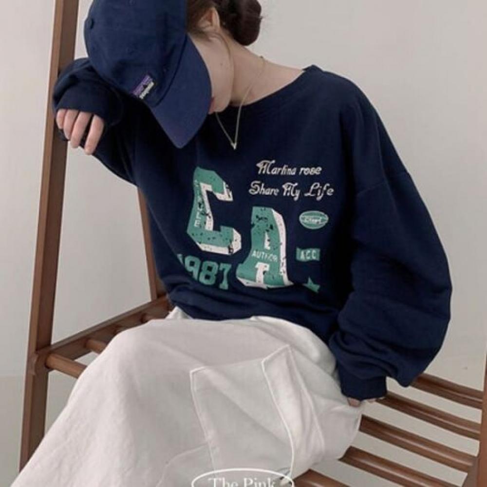 The Pink Oversized Crack Print Sweatshirt