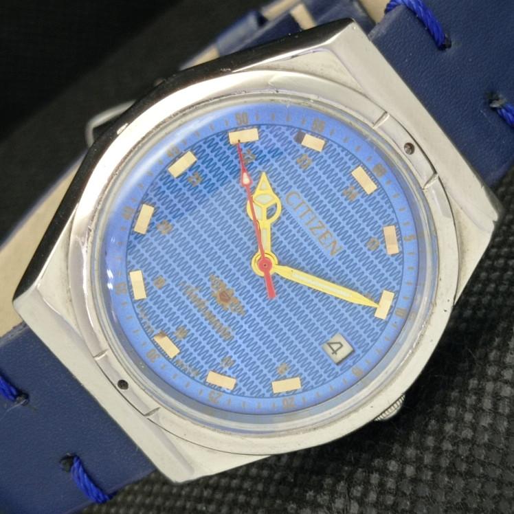 

Б/У винтажные мужские часы Citizen Automatic 8200 Japan Date Blue 606-a314404-9 SKU606-a314404
