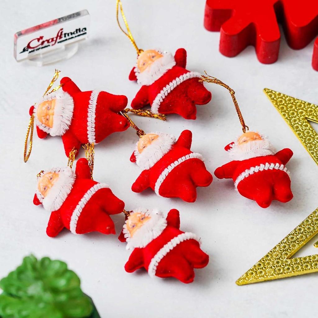 Kleine Weihnachtsmann Weihnachtsdeko Baumhängeornamente (Packung mit 6) Requisiten Weihnachtsbaumschmuckartikel für Zuhause Büro Weihnachtsgeschenke