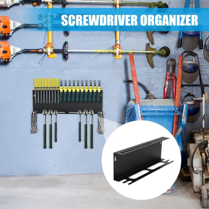 Space Saving Screwdriver Holder and Spanner Organizer Steel Construction Garage Tool Rack Hammers and Wrench Stand