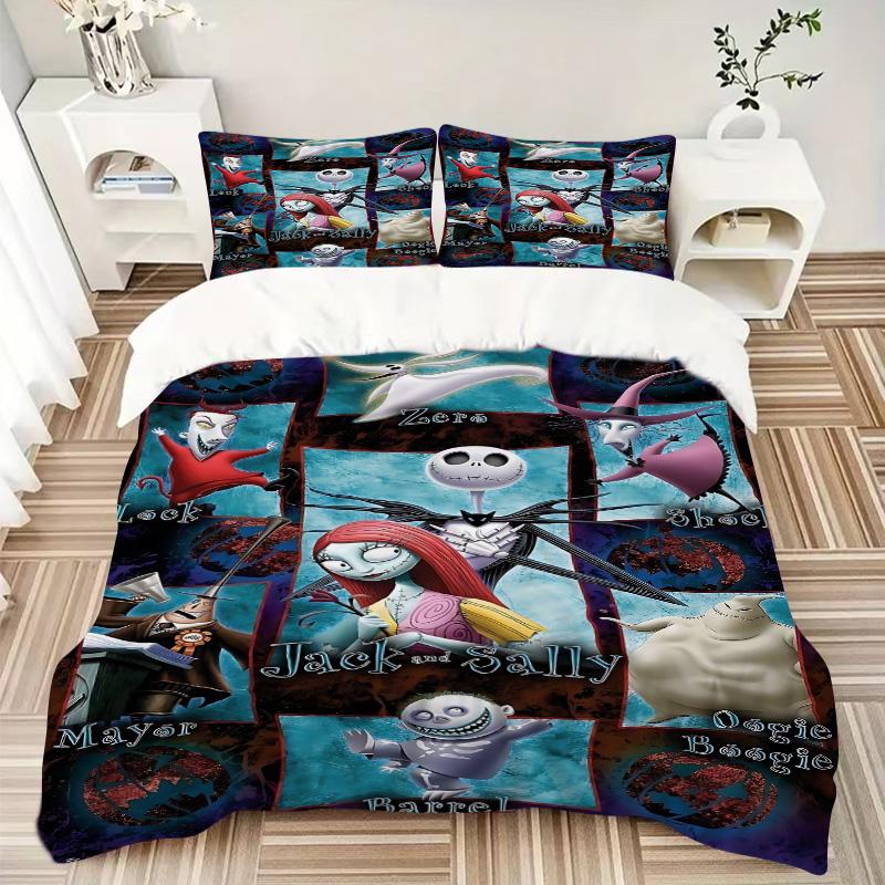 Nightmare Before Christmas Characters Print 3Pcs Bedding Setduvet Cover With 2 Bedropillowcase Home Birthday Gift
