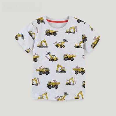 Kids' Short-Sleeve Cotton T-Shirt: European & American Style Round-Neck Pullover for Boys