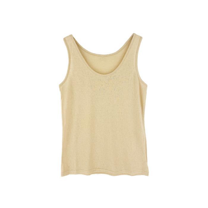 

Suspender vest women s summer wear loose meat cover base inside sleeveless t-shirt thin top S светло-желтого