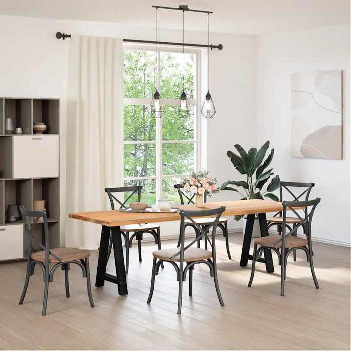 VidaXL Dining Table Legs In A-Shape, 2 Pieces, Black, 50 X (72-73) Cm, Steel 4012844