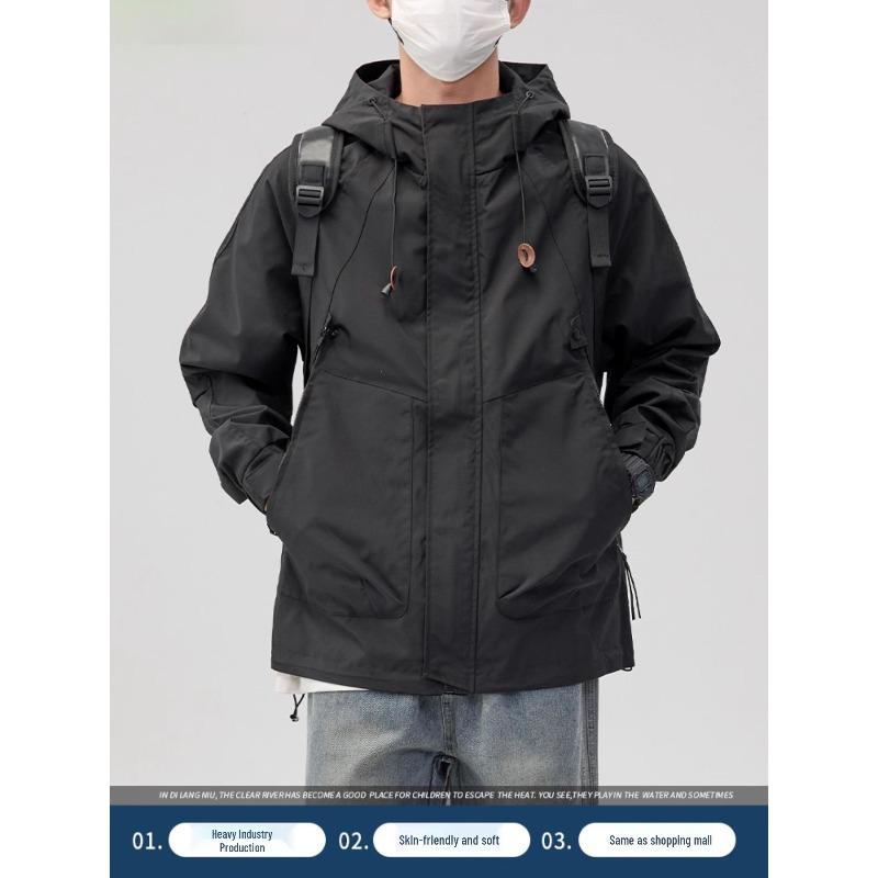 Ao Ruipeng Endorsed Men's Brown Three-Proof Ski Jacket - Trendy Windproof Outerwear for 2026 Autumn/Winter